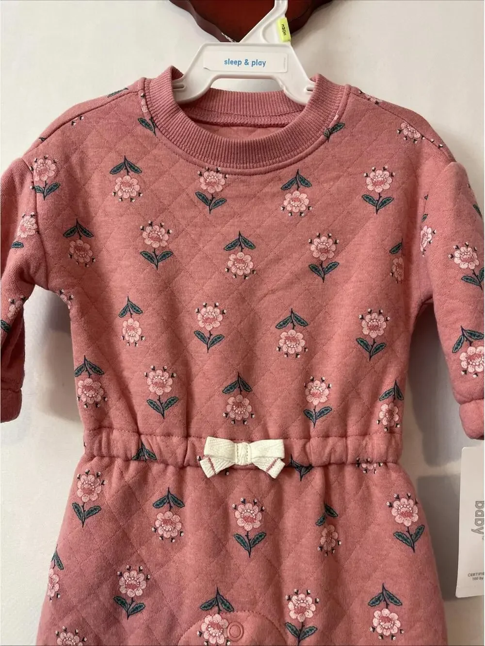 Carters Girls 3 Months Pink Floral Elastic-Waist Cotton Jumpsuit NWT! MZZ8